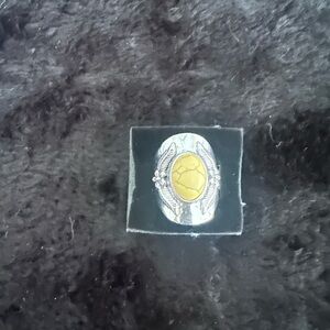 Silver Ring with Yellow Stone